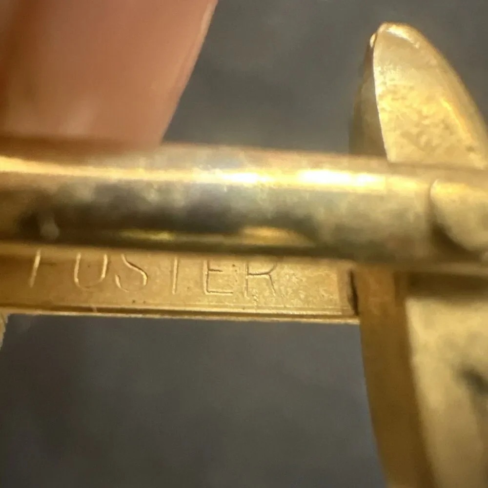Vintage Foster Rectangular Gold Filled  Cufflinks and Tie Pin in Original Box